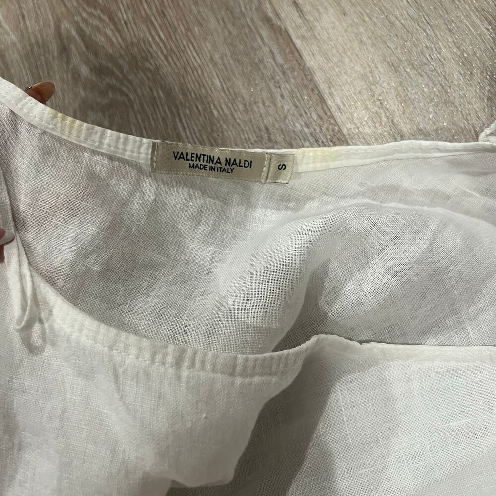 Valentina Naldi Linen White Asymmetrical Dress Small - Picture 5 of 11